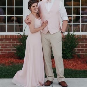 Petal Pink Bill Levkoff Bridesmaid Dress
